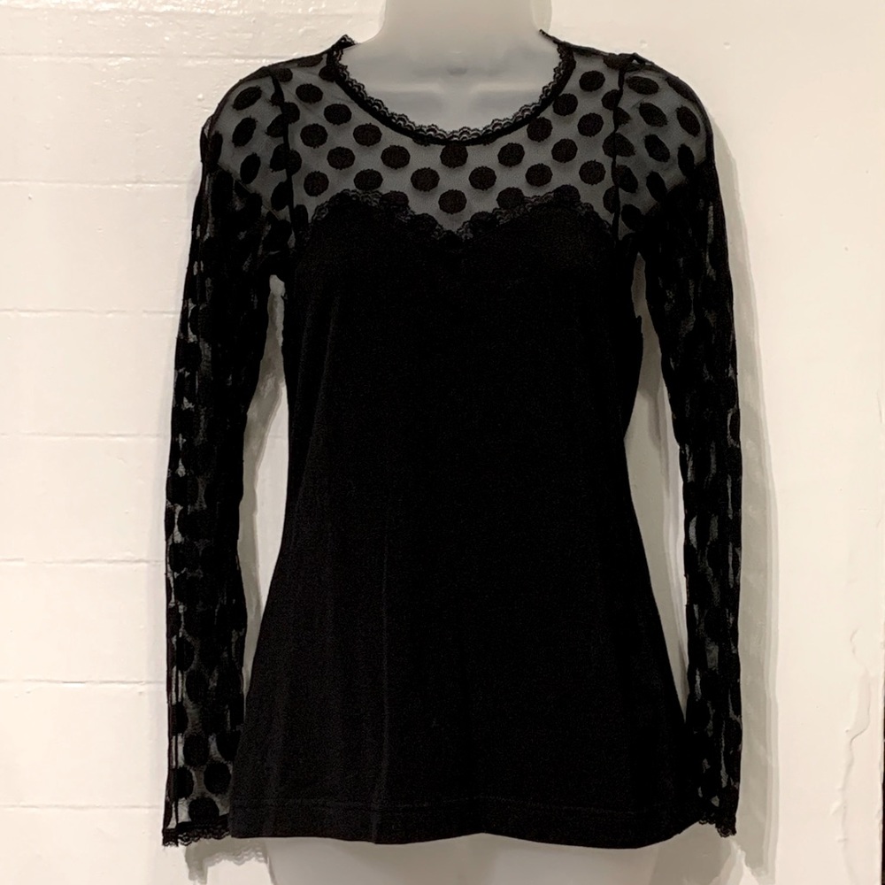 Effie’s Heart. Sheer top black shirt.
